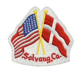 USA and Danish Flags Iron On Patch Crossed Flags - Heritage Pride