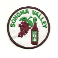 Sonoma Valley Iron On Patch – California Wine Souvenir – Travel Patch – CA Iron On Circle 3″