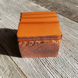 Wood Ring Box Redwood Rustic Handmade California Redwood #404 Engagement Jewelry Box #404 3 inch Christmas Present Anniversary Gift Square