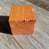 Wood Little Girl Jewelry Box Ring Box #402 Redwood Rustic Handmade California Redwood Jewelry Box Storage Box Square 3 inch