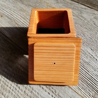 Wood Little Girl Jewelry Box Ring Box #402 Redwood Rustic Handmade California Redwood Jewelry Box Storage Box Square 3 inch