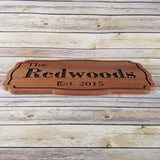 Family Name Custom Sign Est with Date Carved Sign Handmade Last Name Personalized California Redwood