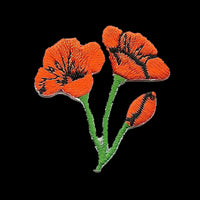 California Poppies Iron On Patch - Cutout Shape - California Souvenir - CA Iron On 1.5"