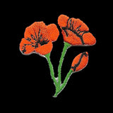 California Poppies Iron On Patch - Cutout Shape - California Souvenir - CA Iron On 1.5"
