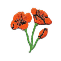 California Poppies Iron On Patch - Cutout Shape - California Souvenir - CA Iron On 1.5"