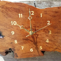 Redwood Clock Handmade Wall Hanging Rustic Wedding Gift Burl Live Edge #180 Mini Wall Clock 5th Anniversary Gift