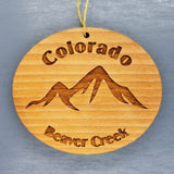 Beaver Creek Colorado Ornament Handmade Wood Ornament CO Souvenir Mountains Ski Resort