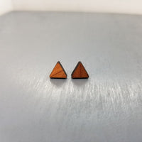 Redwood Earrings - Triangle Wood Earrings - California Redwood Stud Earrings