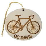UC Davis Wood Ornament - Mens Bike or Bicycle - Handmade Wood Ornament