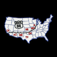 Route 66 USA Map Iron on Patch