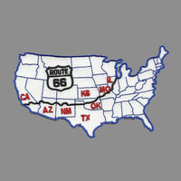 Route 66 USA Map Iron on Patch