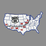 Route 66 USA Map Iron on Patch