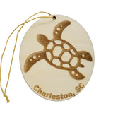 Charleston South Carolina Ornament Handmade Wood Ornament Souvenir SC Sea Turtle Leatherback