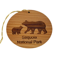 Sequoia National Park Black Bear and Cub Ornament Handmade Wood Ornament California Souvenir CA Christmas Ornament