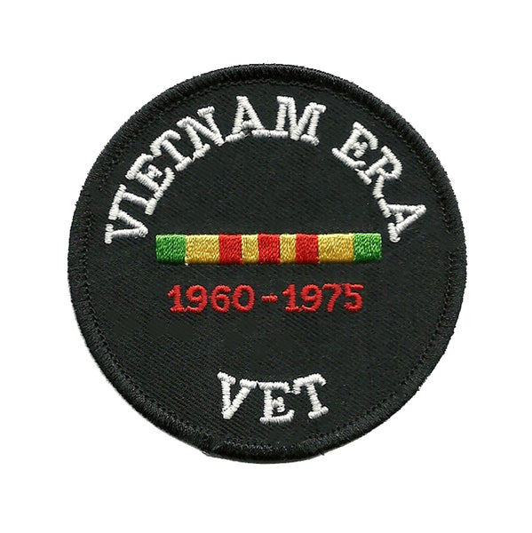 Vietnam Era Vet Patch Iron On Black Circle