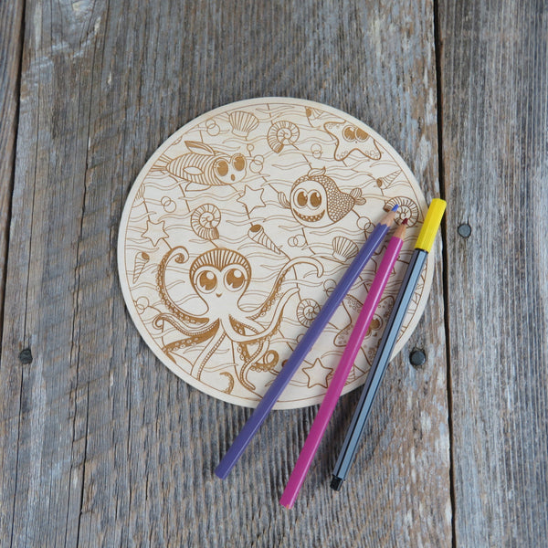 Color Your Own Wood Art ONLY DIY Wood Trivet Coloring Project