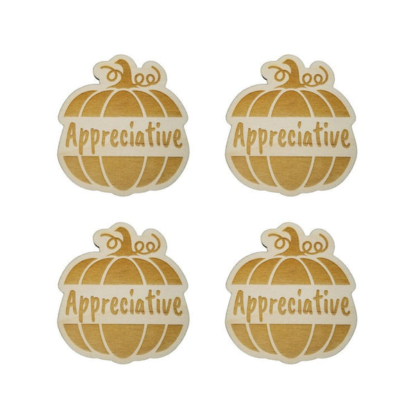 Thanksgiving Place Card Set of 4 - Thanksgiving Place Setting - Thanksgiving Table Decor - Appreciative Pumpkin Place Holder