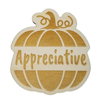 Thanksgiving Place Card Set of 4 - Thanksgiving Place Setting - Thanksgiving Table Decor - Appreciative Pumpkin Place Holder