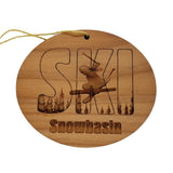 Snowbasin Utah Ski Ornament - Handmade Wood Ornament - UT Souvenir - Ski Skiing Skier Trees Christmas Travel Gift