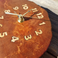 Redwood Clock Mini Handmade Wall Hanging Rustic Wedding Gift Burl Live Edge #344 Anniversary Housewarming Gift