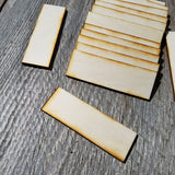 Wood Cutout Rectangles - 3 Inch - Unfinished Wood - Lot of 12 - Wood Blank Craft Projects