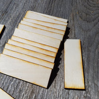 Wood Cutout Rectangles - 3 Inch - Unfinished Wood - Lot of 48 - Wood Blank Craft Projects