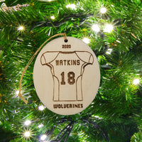Football Jersey Personalized Ornament SVG DOWNLOAD FILE Laser Engraver Vector File, Football Ornament Christmas Ornament