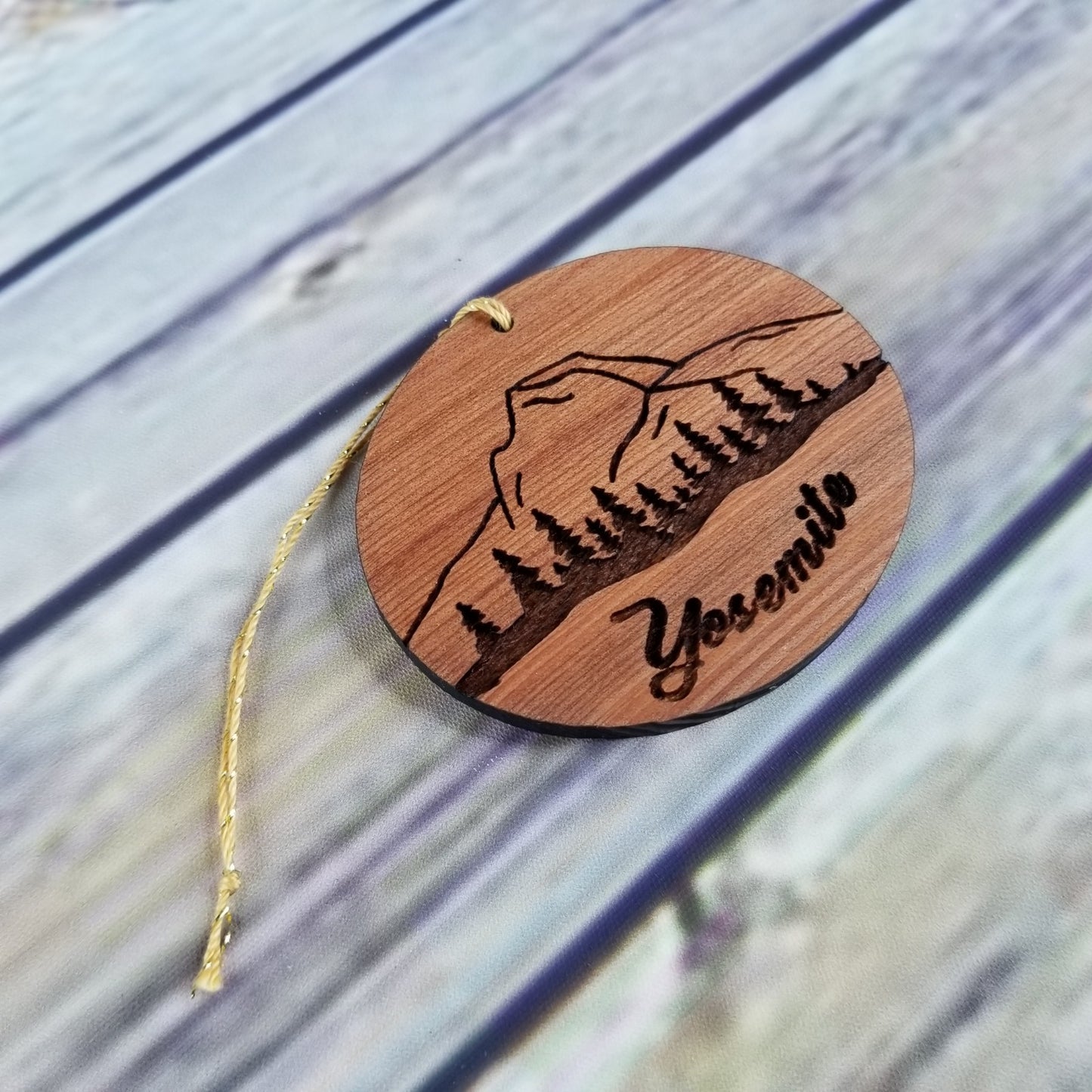 Yosemite Ornament - California Souvenir - National Park - California Redwood - 15007