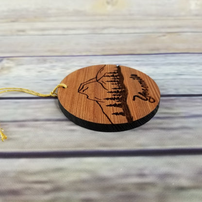 Yosemite Ornament - California Souvenir - National Park - California Redwood - 15007