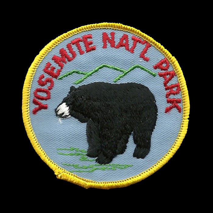 Vintage Yosemite National Park Iron On Patch Black Bear Souvenir Badge Emblem Applique