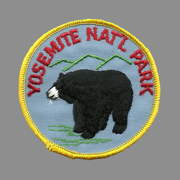 Vintage Yosemite National Park Iron On Patch Black Bear Souvenir Badge Emblem Applique