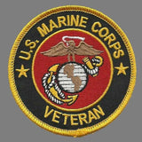 United States Marines Veteran Patch Iron On United States Veteran Military Patch Circle 3"