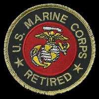 US Marines Retired Patch Iron On Vtg US Military Country Pride Veteran Patch Retired Military Patch Circle 3"