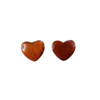 Redwood Earrings - Heart Wood Earrings - California Redwood Stud Earrings - Redwood Burl
