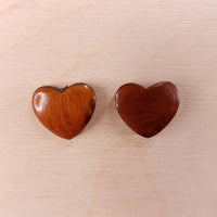 Redwood Earrings - Heart Wood Earrings - California Redwood Stud Earrings - Redwood Burl