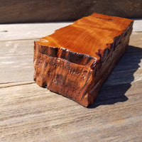 Handmade Wood Box with Redwood Tree Engraved Rustic Handmade Curly Wood #506 California Redwood Jewelry Box Storage Box