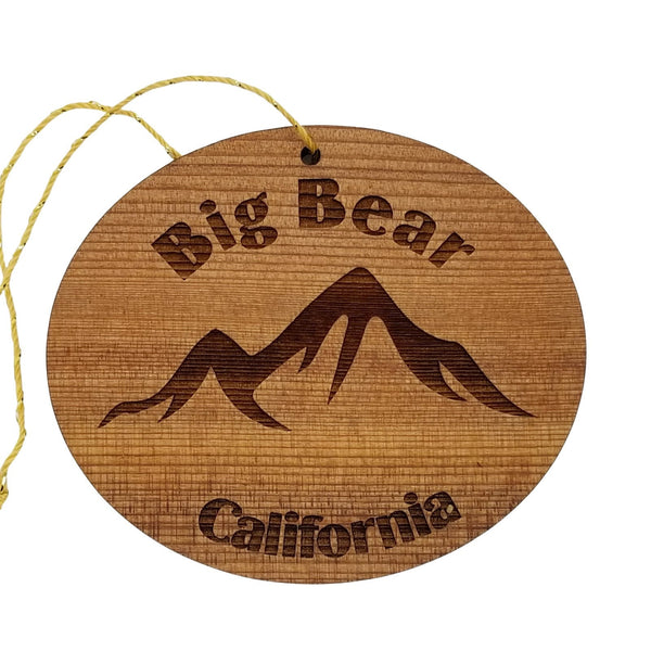 Big Bear Ornament California Mountains Handmade Wood Souvenir