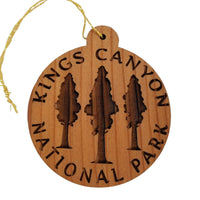 Kings Canyon National Park Wood Ornament California Sequoia Gigantea Giant Trees 3 Trees Handmade Wood Souvenir Made in USA Christmas