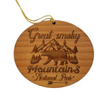 Smoky Mountains National Park Ornament - Handmade Wood - Tennessee Souvenir Christmas Ornament Travel Gift 3 Inch Bear Trees Mountains Arrow