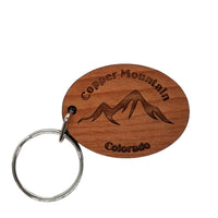 Copper Mountain Keychain Colorado Mountains Handmade Wood Keyring Souvenir CO Ski Resort Skiing Travel Gift Tag Key Ring