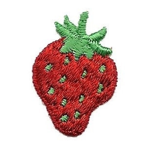 Strawberry  Iron On Patch – 1.25″ Craft Patch - Strawberry Embellishment Strawberry Applique