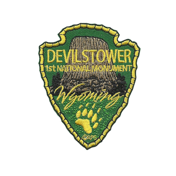 Devils Tower Wyoming Patch – WY - Arrowhead Travel Patch – Souvenir Patch 3" Iron On Devils Tower First National Monument
