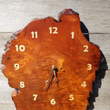Wood Wall Clock Redwood Burl Hanging Art Rustic Slab #491 Anniversary Gift One of a Kind Unique Gift Handmade LG