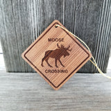 Moose Crossing Ornament - Moose Ornament - Wood Ornament Handmade in USA