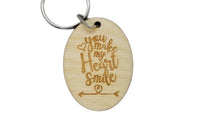 You Make My Heart Smile Wood Keychain Keyring Gift - Key Chain Key Tag Love Gift Valentines Day Gift Anniversary Gift
