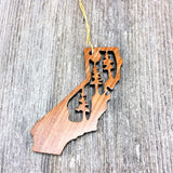 California State Wood Christmas Ornament 2 Tone Redwood Laser Cut Handmade Made in USA Housewarming Gift Souvenir Memento