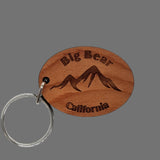 Big Bear Keychain California Mountains Handmade Wood Keyring Souvenir Big Bear Lake Bear Mountain Ski Resort Skiing Travel Gift Tag Key Ring