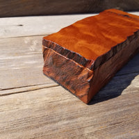 Wood Valet Box Curly Redwood Tree Engraved Rustic Handmade CA Storage #502 Handcrafted Christmas Gift Engagement Gift for Men Jewelry