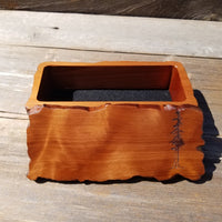 Wood Valet Box Curly Redwood Tree Engraved Rustic Handmade CA Storage #497 Handcrafted Christmas Gift Engagement Gift for Men Jewelry