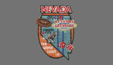 Nevada Patch State Travel Patch NV Souvenir Embellishment or Applique 3" The Silver State Carson City Las Vegas Sign Roulette Wheel Iron On